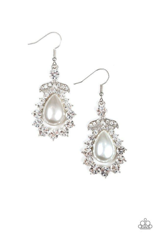 Paparazzi Earring ~ Award Winning Shimmer - White