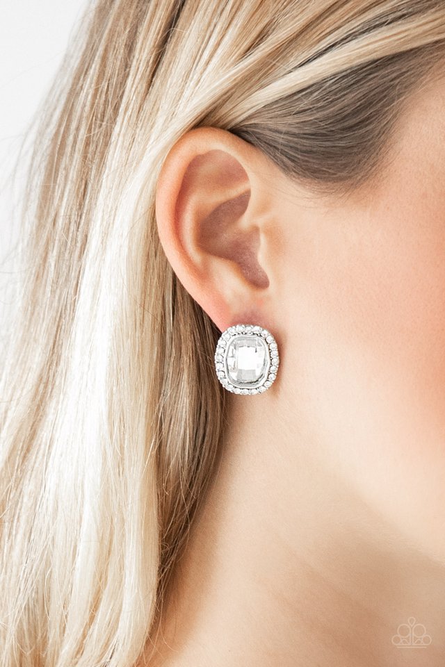 The Modern Monroe - White - Paparazzi Earring Image