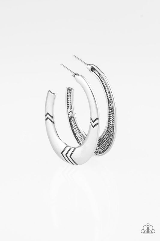 Tribe Pride - Silver - Paparazzi Earring Image