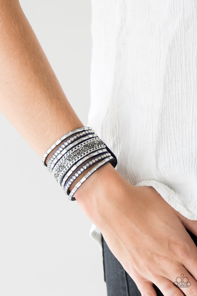 Rhinestone Rumble - Blue - Paparazzi Bracelet Image