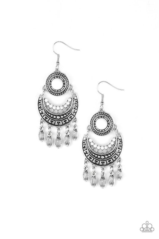 Mantra to Mantra - White - Paparazzi Earring Image