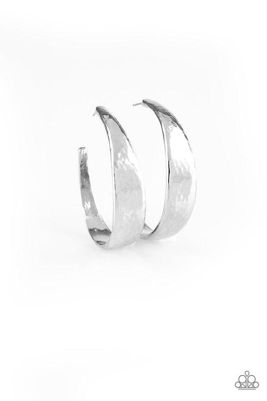 Paparazzi Earring ~ HOOP and Holler - Silver