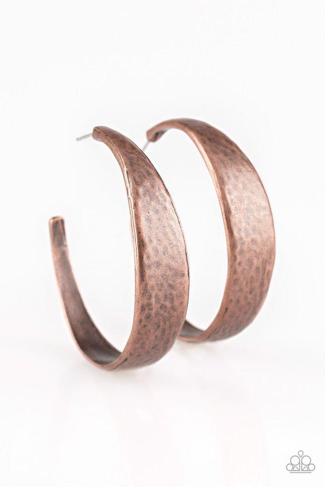 Paparazzi Earring ~ HOOP and Holler - Copper