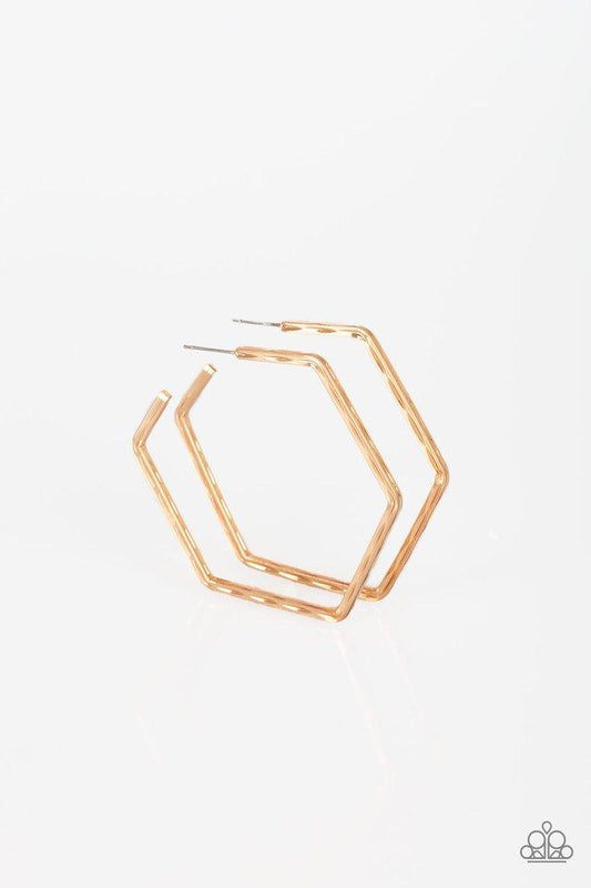 Paparazzi Earring ~ Metro Metric - Gold