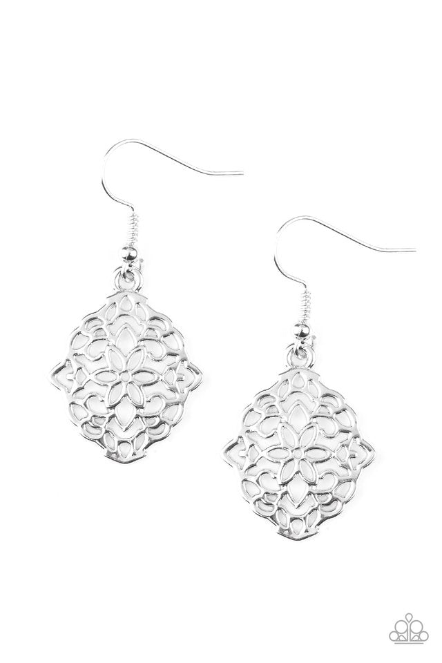Flirty Florals - Silver - Paparazzi Earring Image