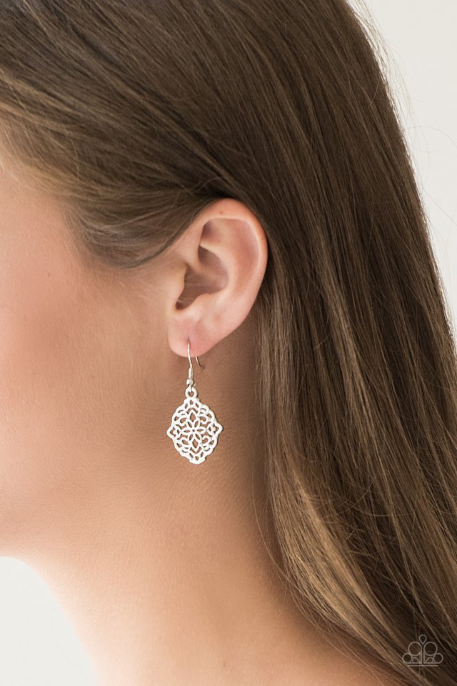 Flirty Florals - Silver - Paparazzi Earring Image
