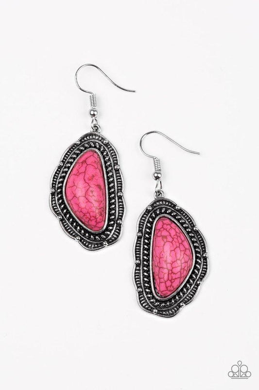 Paparazzi Earring ~ Santa Fe Soul - Pink