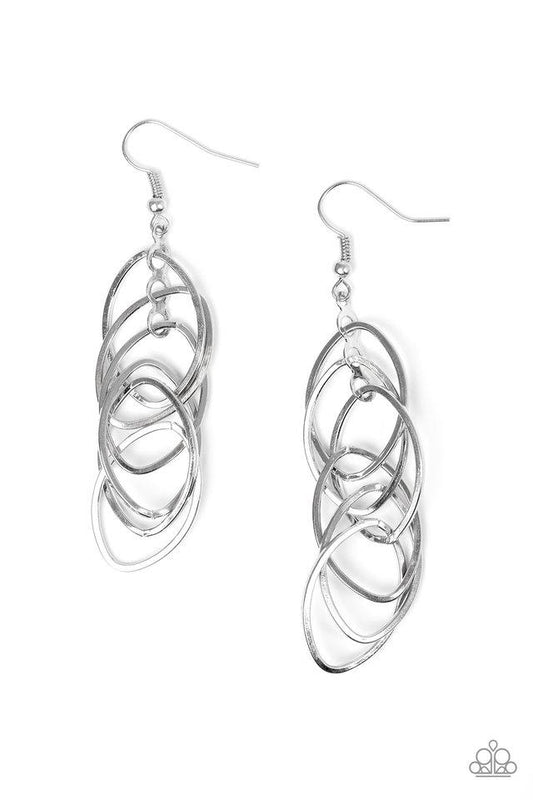 Paparazzi Earring ~ Tangle Tango - Silver