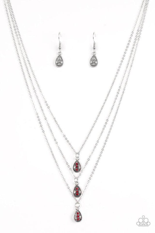 Paparazzi Necklace ~ Radiant Rainfall - Red