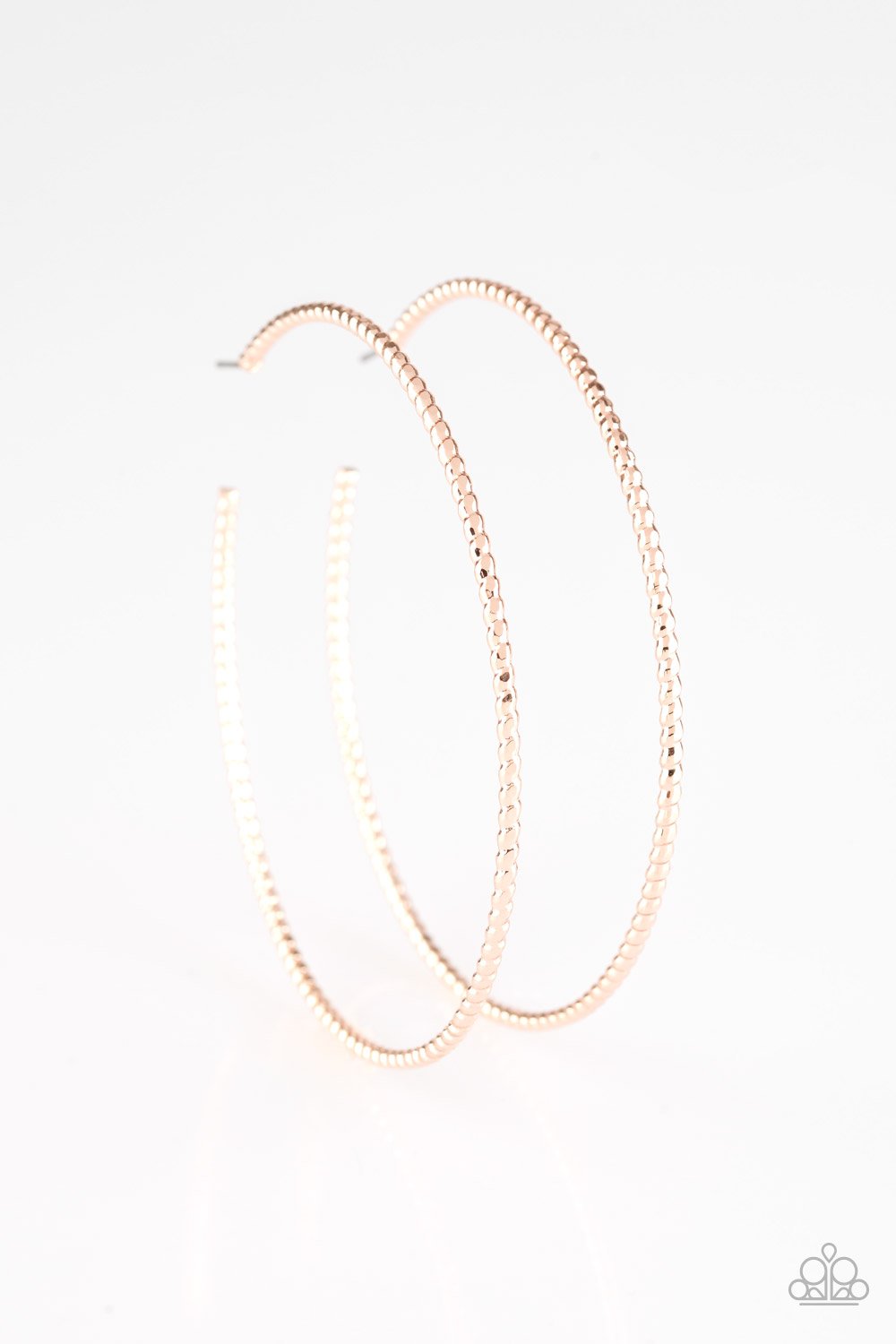 Paparazzi Earring ~ Hooked On Hoops - Rose Gold