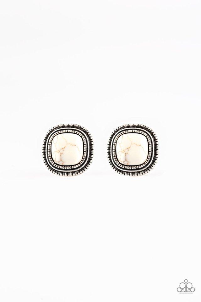 Paparazzi Earring ~ FRONTIER-Runner - White