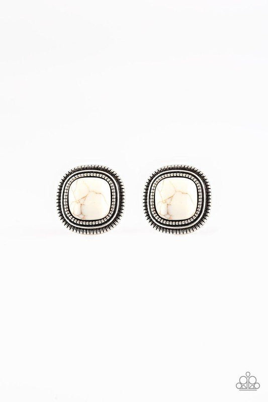 Paparazzi Earring ~ FRONTIER-Runner - White