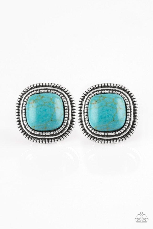 Paparazzi Earring ~ FRONTIER-Runner - Blue