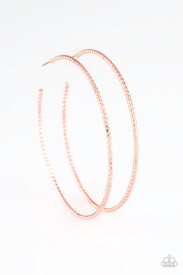 Paparazzi Earring ~ Hooked On Hoops - Copper