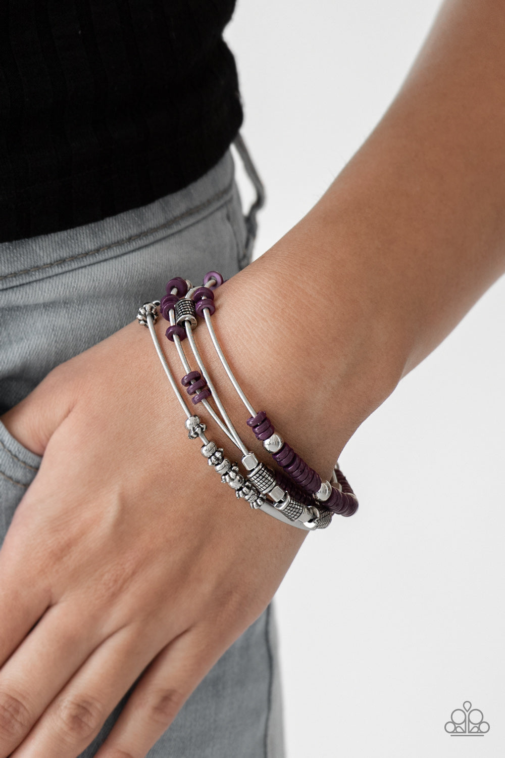Paparazzi Bracelet ~ Tribal Spunk - Purple