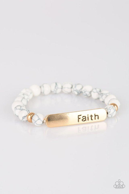 Paparazzi Bracelet ~ Fearless Faith - Gold