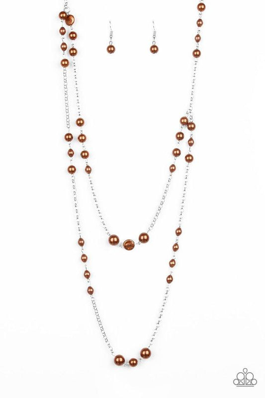 Paparazzi Necklace ~ Pearl Promenade - Brown