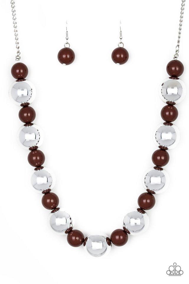Paparazzi Necklace ~ Top Pop - Brown