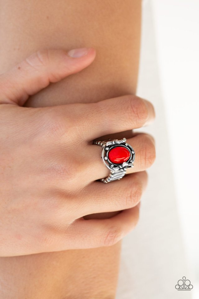Color Me Confident - Red - Paparazzi Ring Image