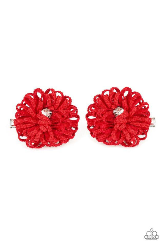 Paparazzi Hair Accessories ~ Peppy In Petunias - Red