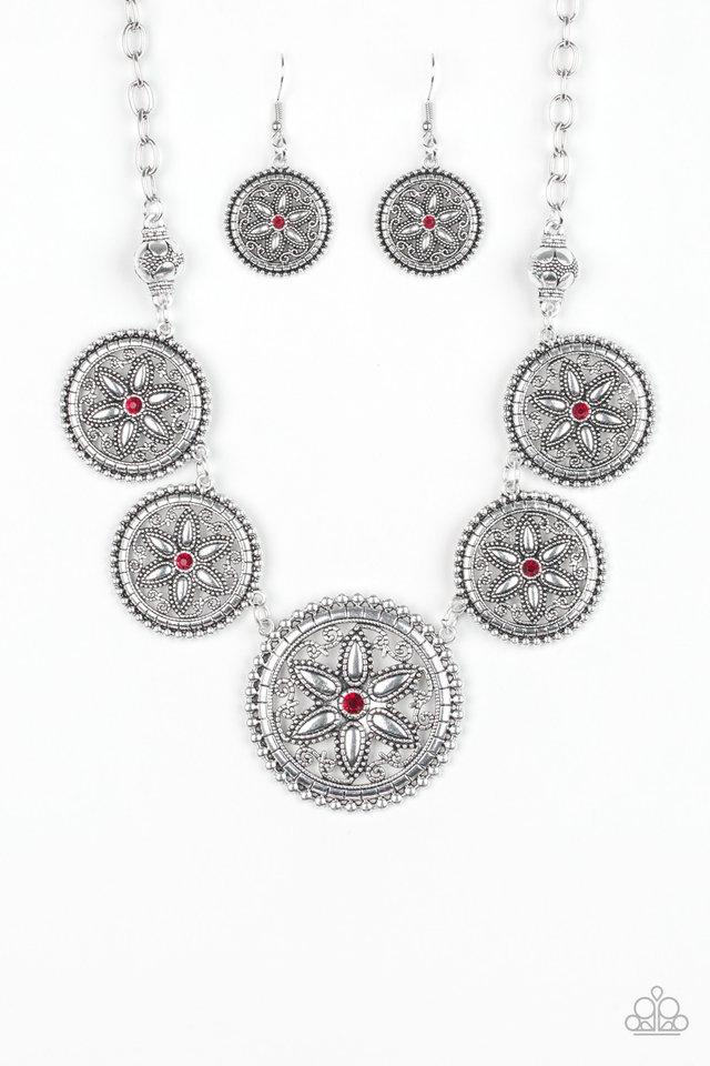 Paparazzi Necklace ~ Written In The STAR LILIES - Red