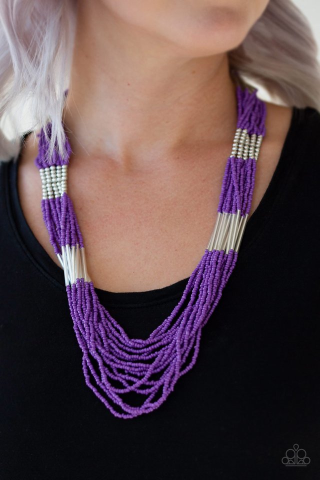 Let It BEAD - Purple - Paparazzi Necklace Image