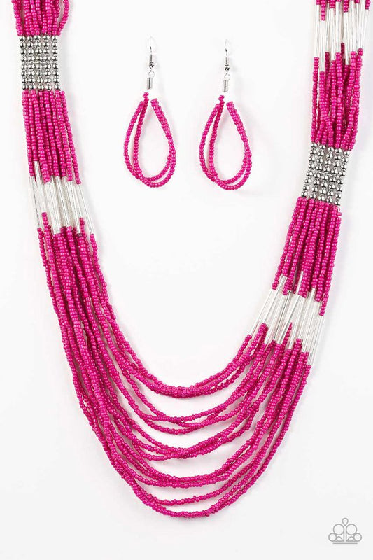 Let It BEAD - Pink - Paparazzi Necklace Image