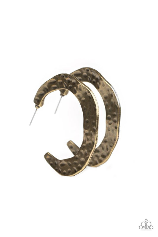 The HOOP Up - Brass - Paparazzi Earring Image