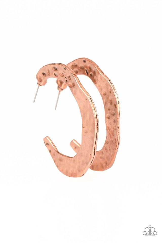 The HOOP Up - Copper - Paparazzi Earring Image