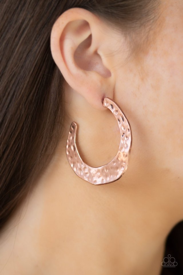 The HOOP Up - Copper - Paparazzi Earring Image
