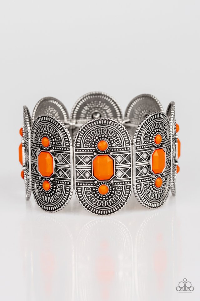 Turn Up The TROPICAL Heat - Orange - Paparazzi Bracelet Image