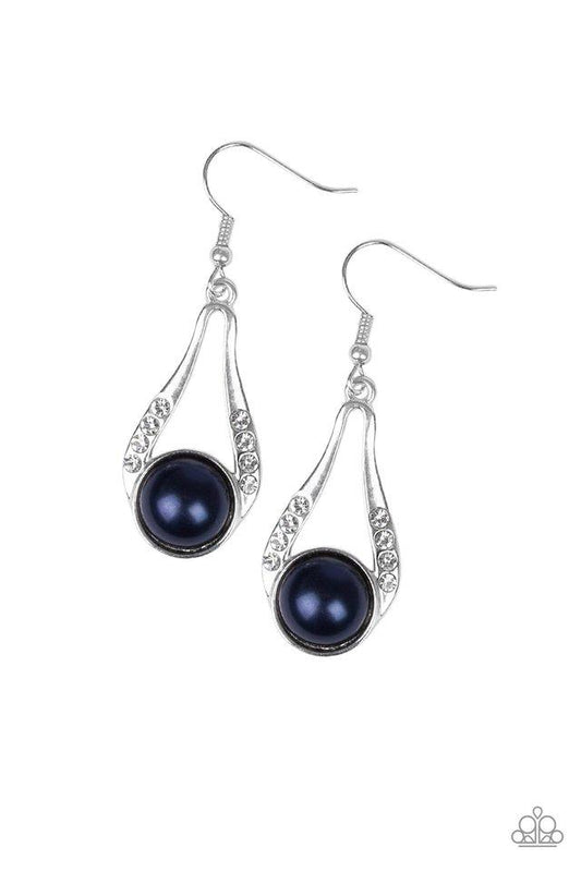 Paparazzi Earring ~ HEADLINER Over Heels - Blue