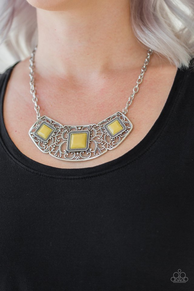 Feeling Inde-PENDANT - Yellow - Paparazzi Necklace Image