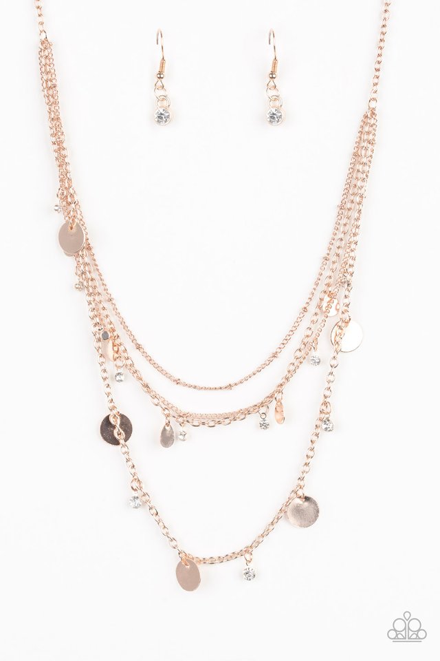 Classic Class Act - Rose Gold - Paparazzi Necklace Image