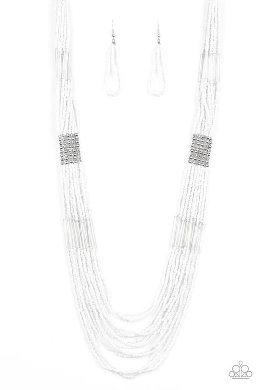 Let It BEAD - White - Paparazzi Necklace Image