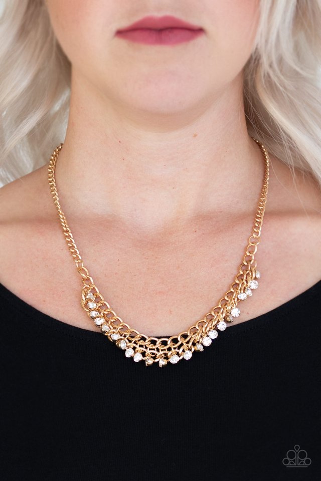 Glow and Grind - Gold - Paparazzi Necklace Image
