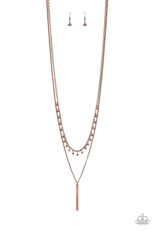 Keep Your Eye On The Pendulum - Copper - Paparazzi Necklace Image