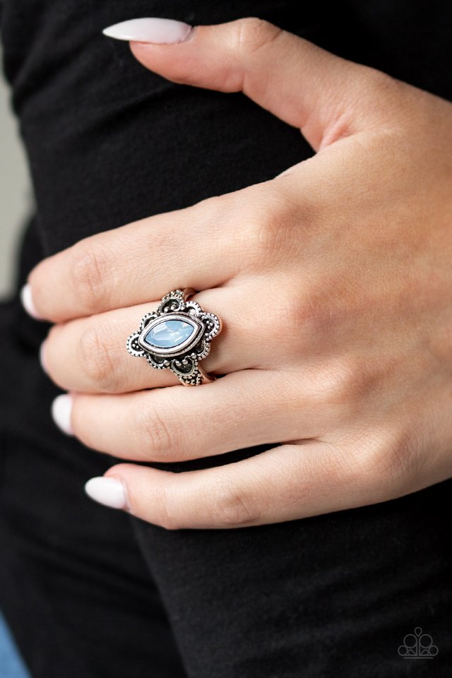 Glass Half-COLORFUL - Blue - Paparazzi Ring Image