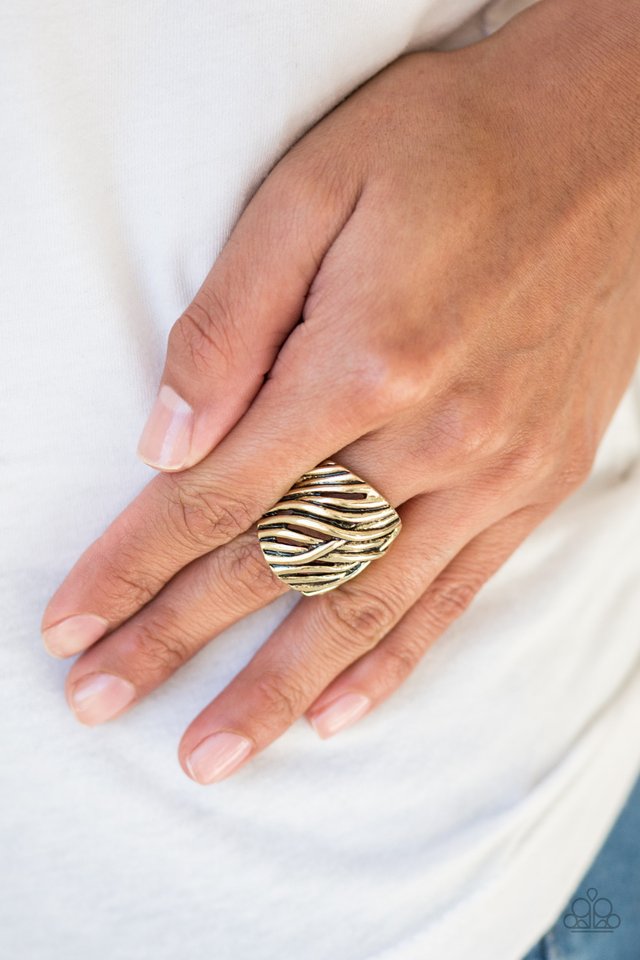 Really Riveting - Brass - Paparazzi Ring Image