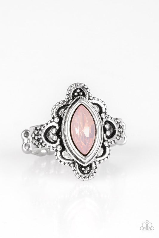 Glass Half-COLORFUL - Pink - Paparazzi Ring Image