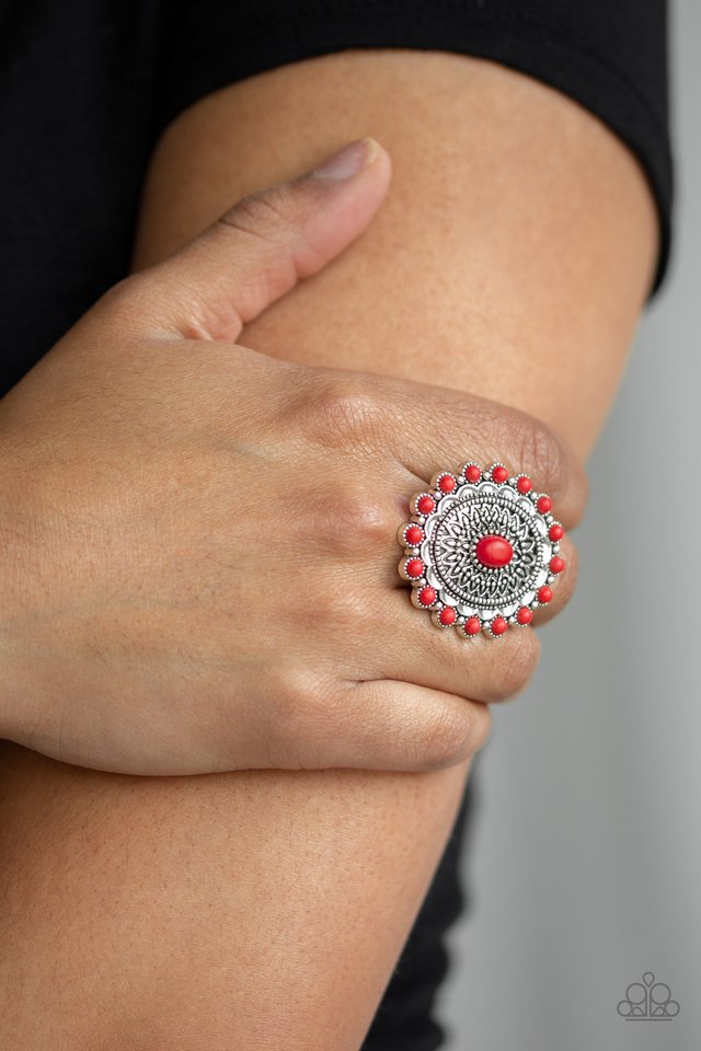 Mesa Mandala - Red - Paparazzi Ring Image