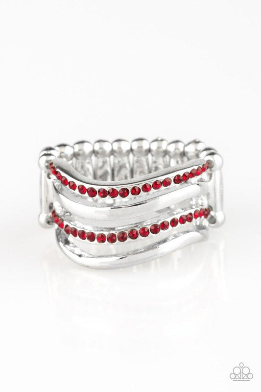 Paparazzi Ring ~ Pageant Wave - Red