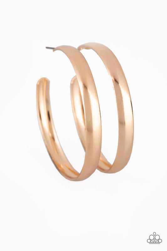 A Double Feature - Gold - Paparazzi Earring Image