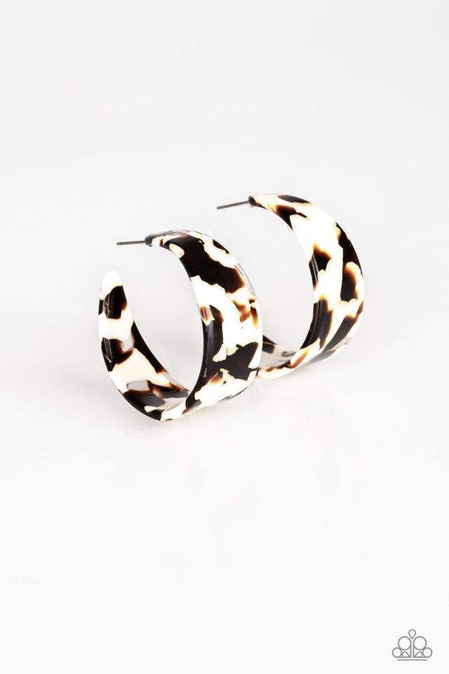 Paparazzi Earring ~ Havana Heat Wave - White