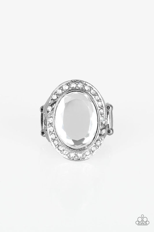 Queen Scene - White - Paparazzi Ring Image