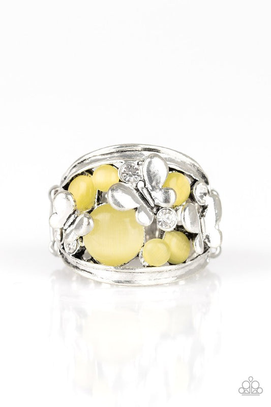FLUTTER Me Up - Yellow - Paparazzi Ring Image