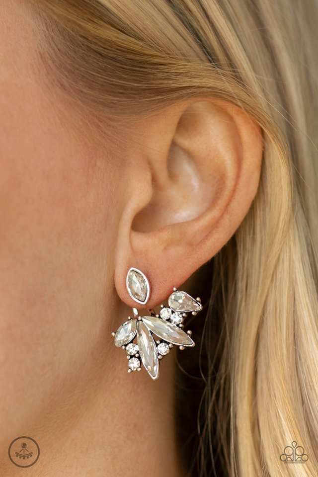 Deco Dynamite - White - Paparazzi Earring Image