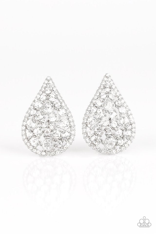 REIGN-Storm - White - Paparazzi Earring Image