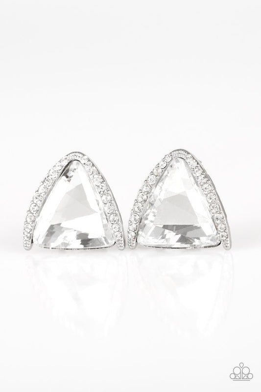 Exalted Elegance - White - Paparazzi Earring Image