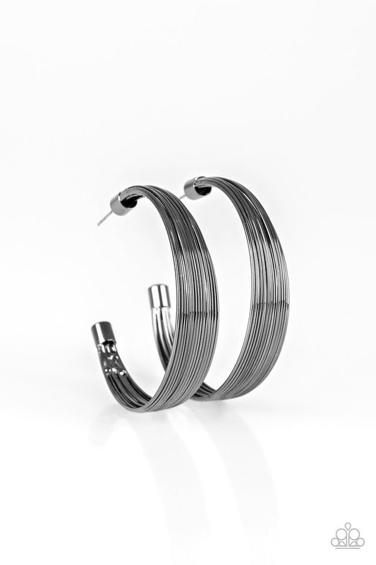 Live Wire - Black - Paparazzi Earring Image
